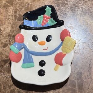 Festive Snowman Holiday Plate